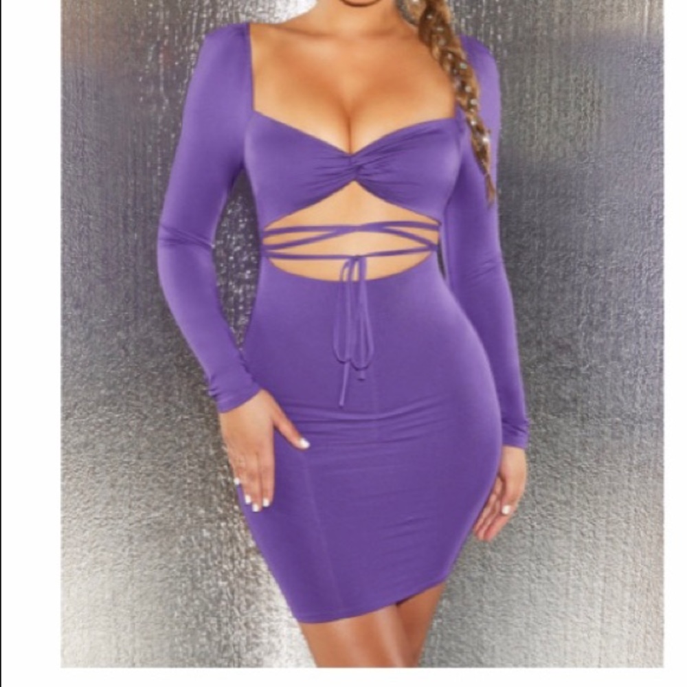 Oh Polly Fake Love Out Long Sleeve Bodycon
